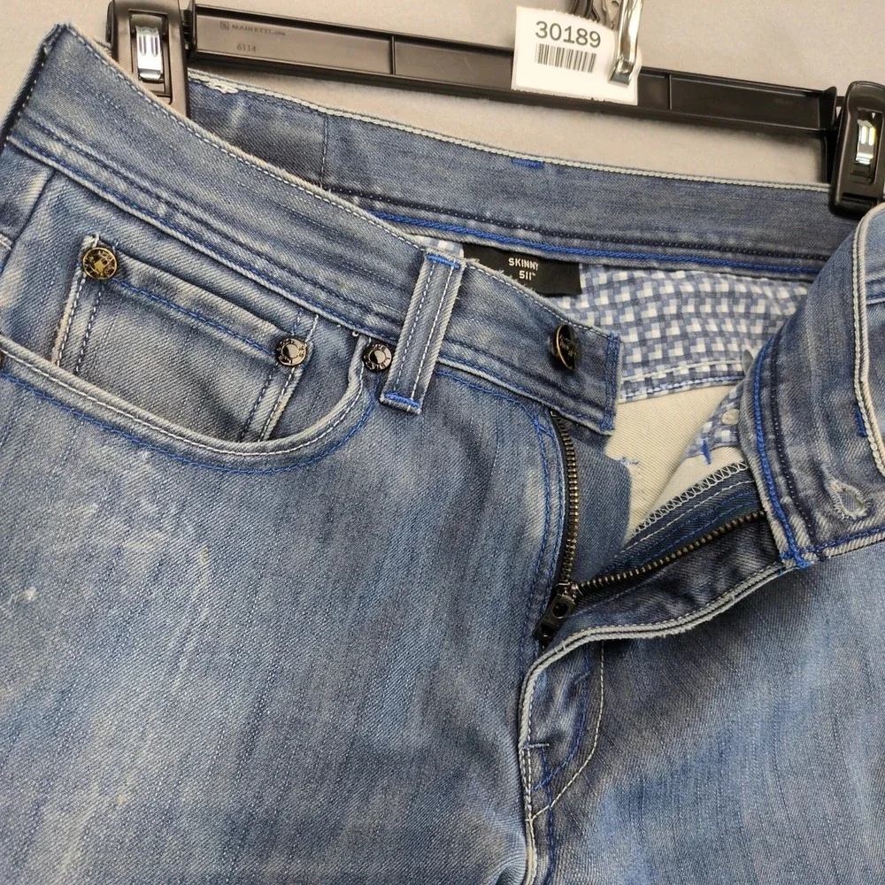 Levi's 511 Skinny Jeans Mens 31x31.5 Blue Y2K Zip‎ Pocket Stretch Denim Grunge
